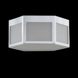 Minimo Hexagon Metal/Frosted Glass LED Flush Mount - JONATHAN Y