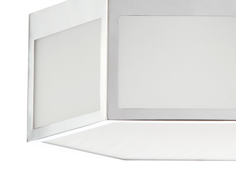 Minimo Hexagon Metal/Frosted Glass LED Flush Mount - JONATHAN Y