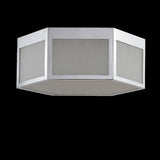 Minimo Hexagon Metal/Frosted Glass LED Flush Mount - JONATHAN Y