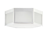 Minimo Hexagon Metal/Frosted Glass LED Flush Mount - JONATHAN Y
