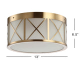 Cadence Drum Metal/Glass Flush Mount - JONATHAN Y