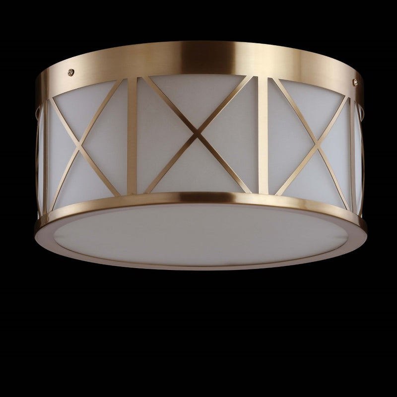 Cadence Drum Metal/Glass Flush Mount - JONATHAN Y
