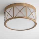 Cadence Drum Metal/Glass Flush Mount - JONATHAN Y