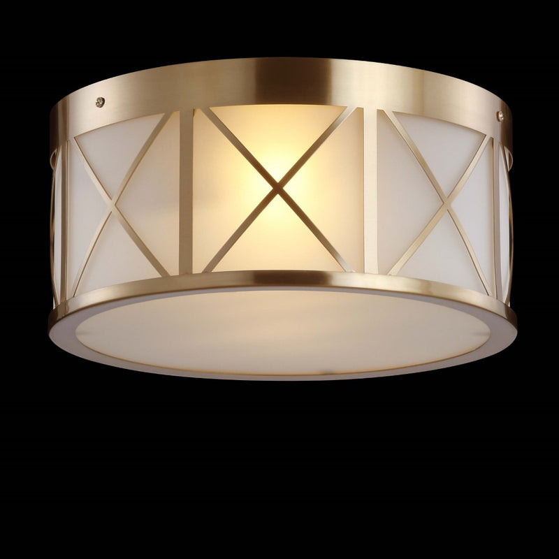 Cadence Drum Metal/Glass Flush Mount - JONATHAN Y