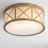 Cadence Drum Metal/Glass Flush Mount - JONATHAN Y