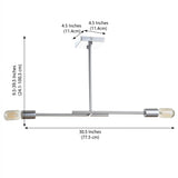Turing 30.5" Adjustable Metal LED Linear Pendant Chrome – DIM