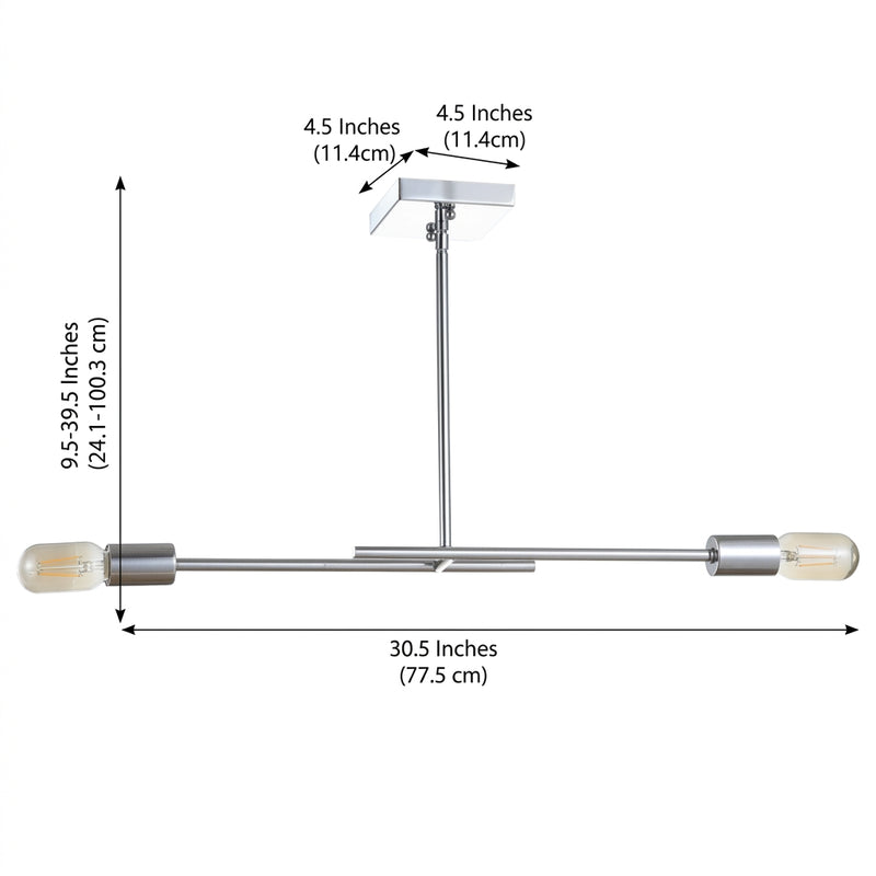 Turing 30.5" Adjustable Metal LED Linear Pendant Chrome – DIM