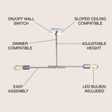 Turing 30.5" Adjustable Metal LED Linear Pendant - JONATHAN Y