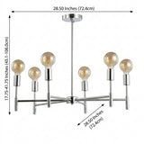 Turing 28.5" Adjustable Height Metal LED Chandelier Chrome – DIM