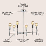 Turing 28.5" Adjustable Height Metal LED Chandelier - JONATHAN Y