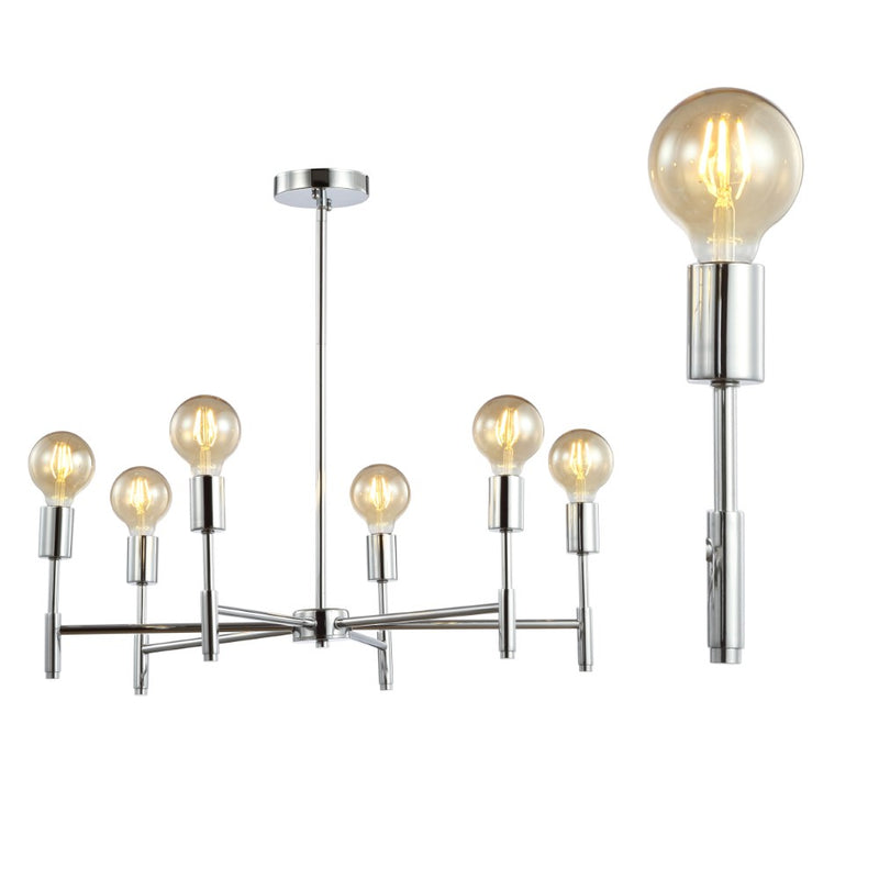 Turing 28.5" Adjustable Height Metal LED Chandelier - JONATHAN Y