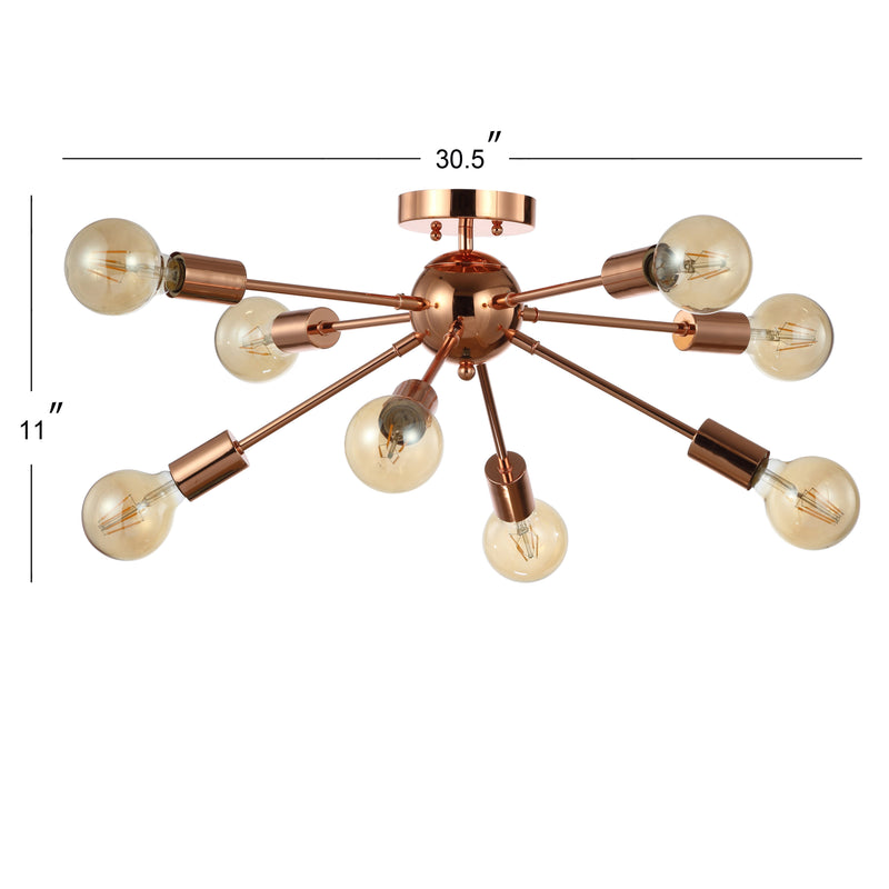 Copper 30.5" Sputnik Metal LED Flush - JONATHAN Y