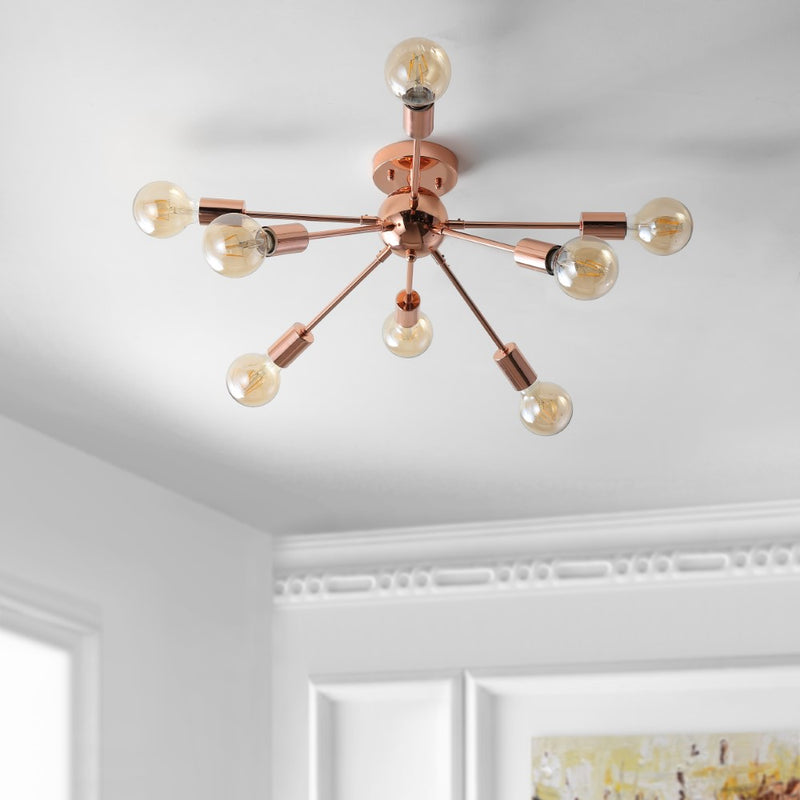 Copper 30.5" Sputnik Metal LED Flush - JONATHAN Y