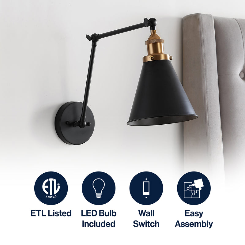 Rover 7" Adjustable Arm Metal LED Wall Sconce