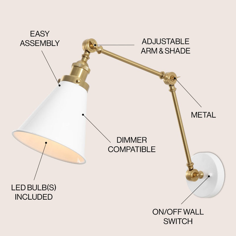 Rover 7" Adjustable Arm Metal LED Wall Sconce