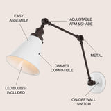 Rover 7" Adjustable Arm Metal LED Wall Sconce