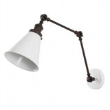 Rover 7" Adjustable Arm Metal LED Wall Sconce White/Oil Rubbed Bronze / Set 1 – OFF