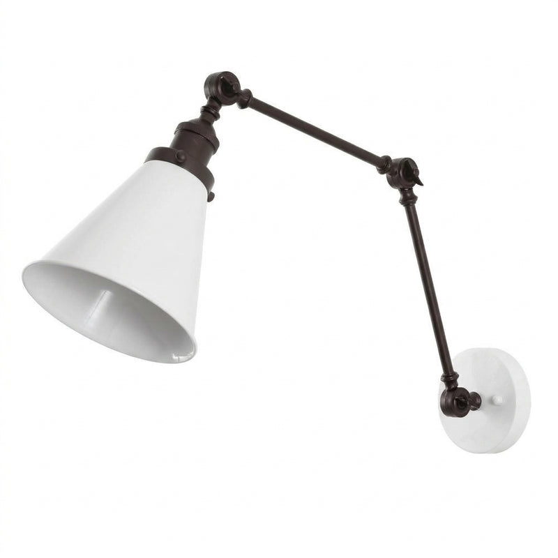 Rover 7" Adjustable Arm Metal LED Wall Sconce White/Oil Rubbed Bronze / Set 1 – OFF