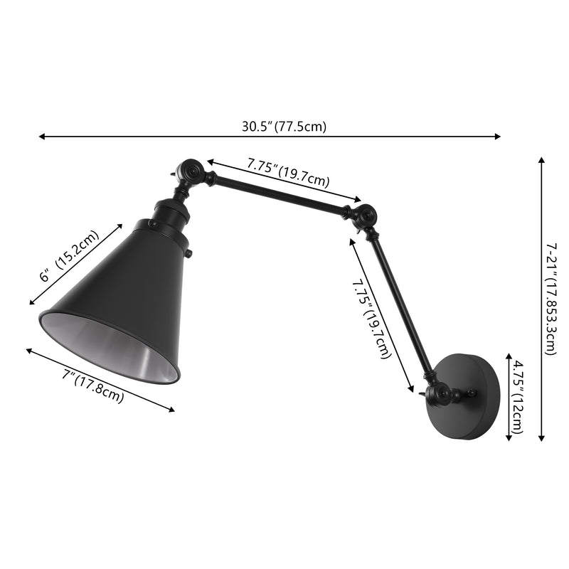 Rover 7" Adjustable Arm Metal LED Wall Sconce