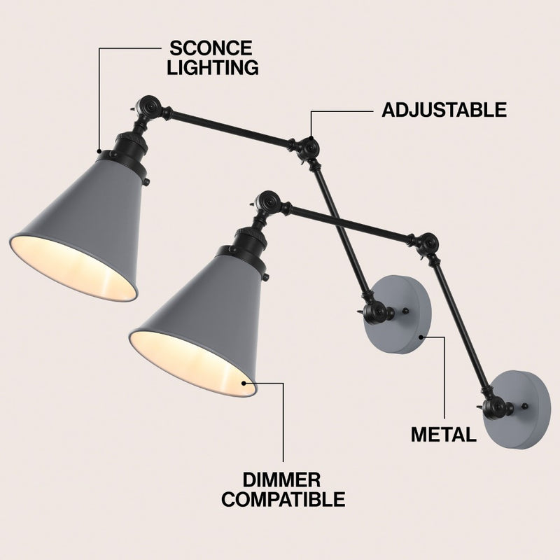 Rover 7" Adjustable Arm Metal LED Wall Sconce