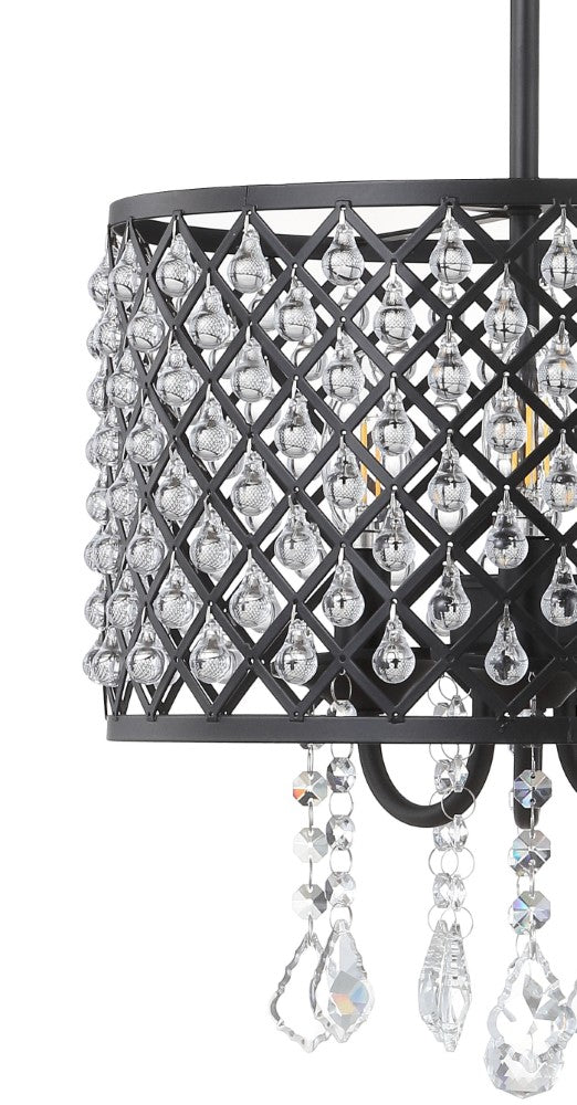 Gigi Metal/Crystal Adjustable LED Drop Chandelier - JONATHAN Y