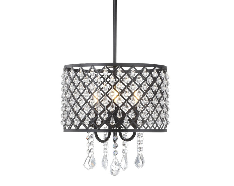 Gigi Metal/Crystal Adjustable LED Drop Chandelier - JONATHAN Y