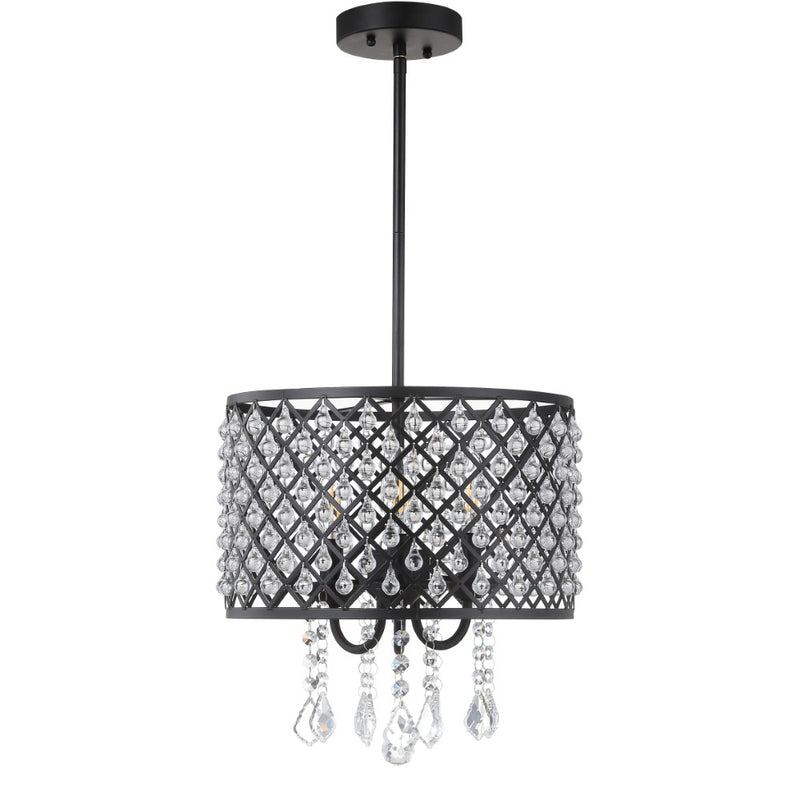 Gigi Metal/Crystal Adjustable LED Drop Chandelier - JONATHAN Y