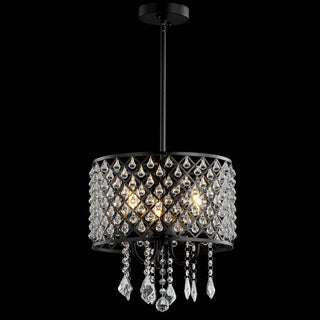 Gigi Metal/Crystal Adjustable LED Drop Chandelier - JONATHAN Y