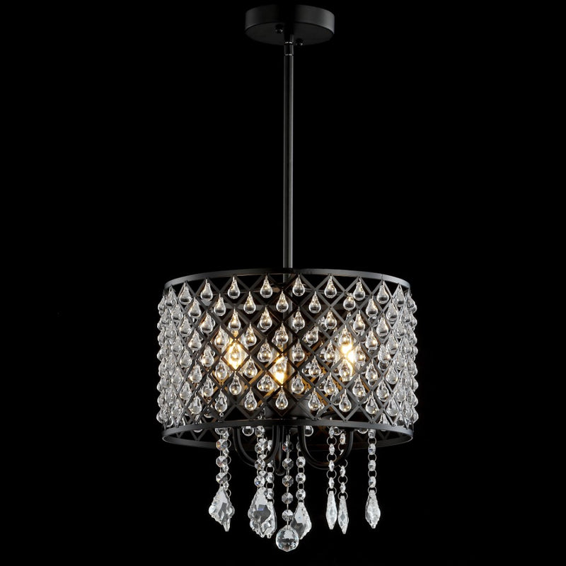 Gigi Metal/Crystal Adjustable LED Drop Chandelier - JONATHAN Y