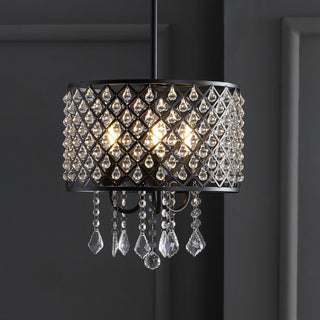 Gigi Metal/Crystal Adjustable LED Drop Chandelier - JONATHAN Y