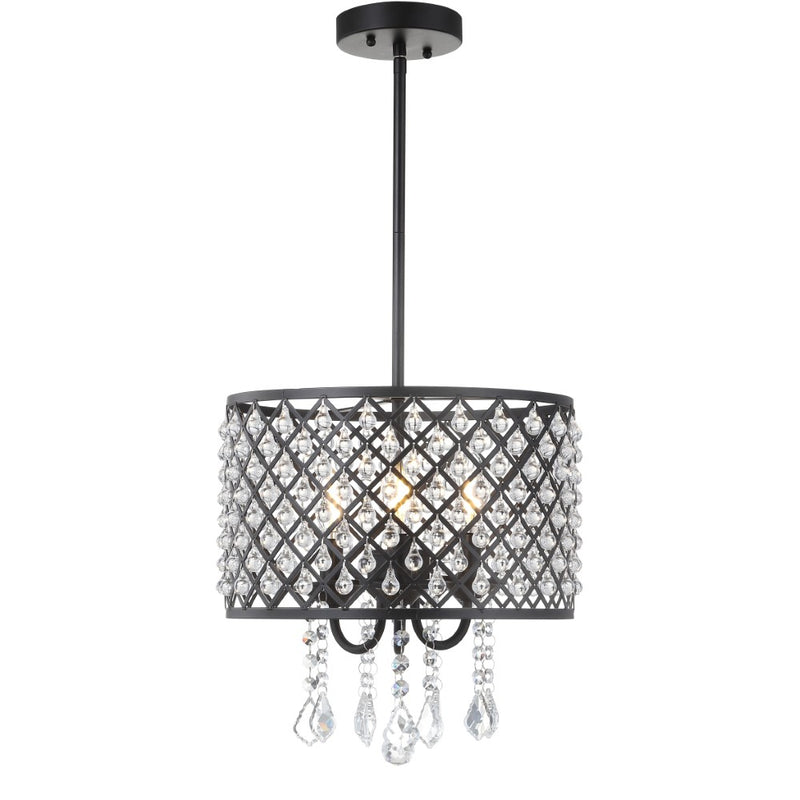 Gigi Metal/Crystal Adjustable LED Drop Chandelier - JONATHAN Y