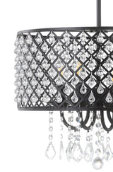 Gigi Metal/Crystal Adjustable LED Drop Chandelier - JONATHAN Y
