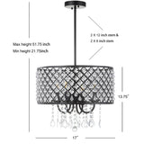 Gigi Metal/Crystal Adjustable LED Drop Chandelier - JONATHAN Y