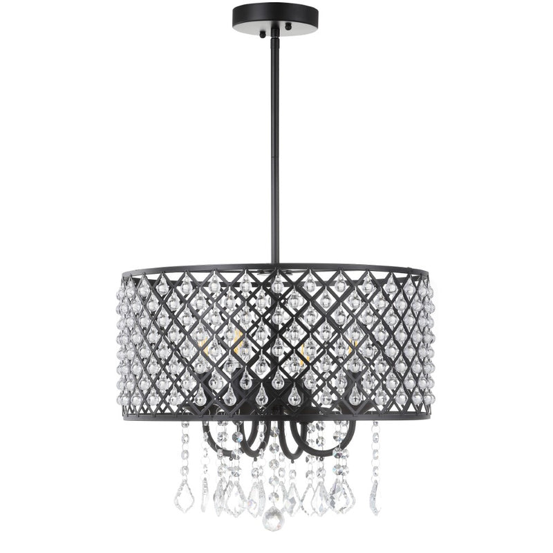 Gigi Metal/Crystal Adjustable LED Drop Chandelier - JONATHAN Y