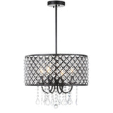 Gigi Metal/Crystal Adjustable LED Drop Chandelier - JONATHAN Y