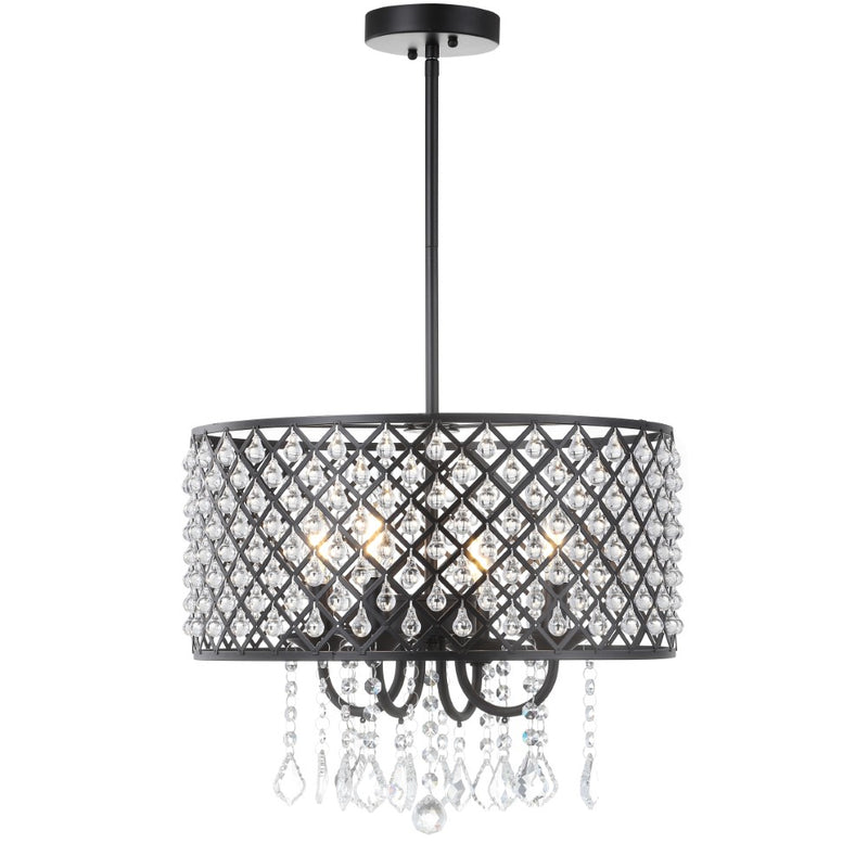 Gigi Metal/Crystal Adjustable LED Drop Chandelier - JONATHAN Y
