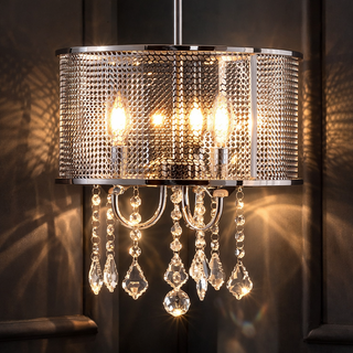 Avah Metal/Crystal Adjustable LED Drop Chandelier
