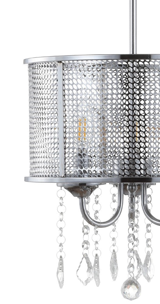 Avah Metal/Crystal Adjustable LED Drop Chandelier - JONATHAN Y