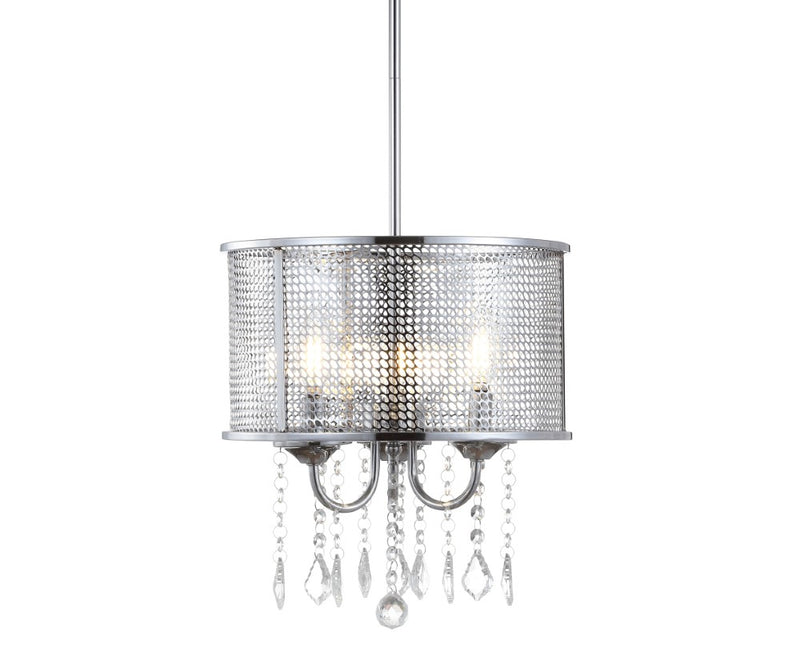 Avah Metal/Crystal Adjustable LED Drop Chandelier - JONATHAN Y