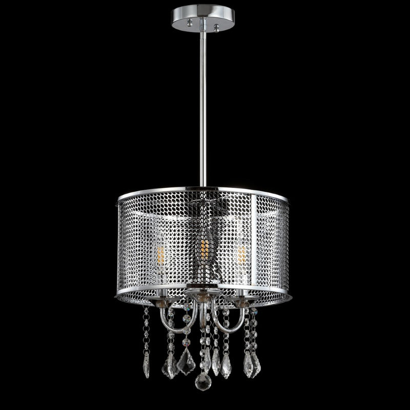 Avah Metal/Crystal Adjustable LED Drop Chandelier - JONATHAN Y