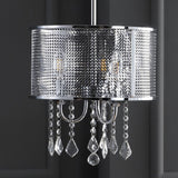 Avah Metal/Crystal Adjustable LED Drop Chandelier - JONATHAN Y
