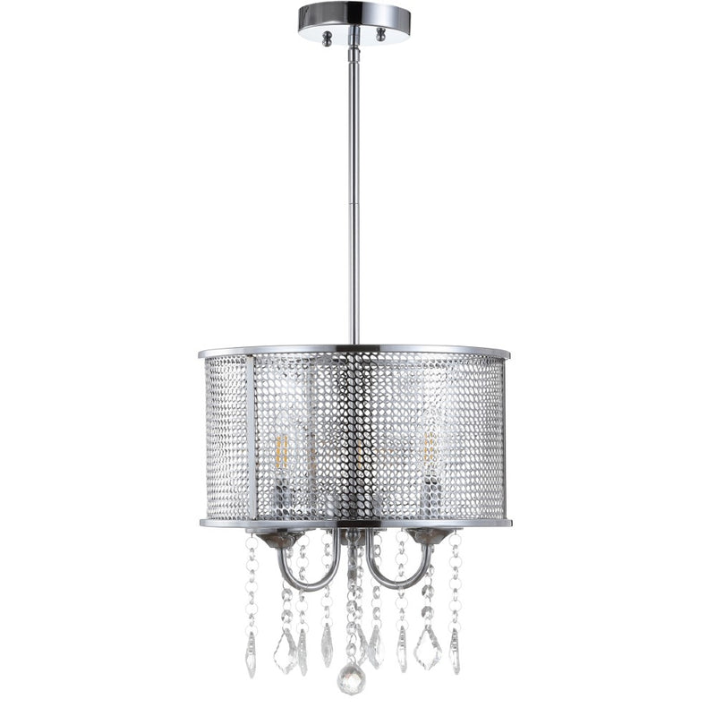 Avah Metal/Crystal Adjustable LED Drop Chandelier - JONATHAN Y