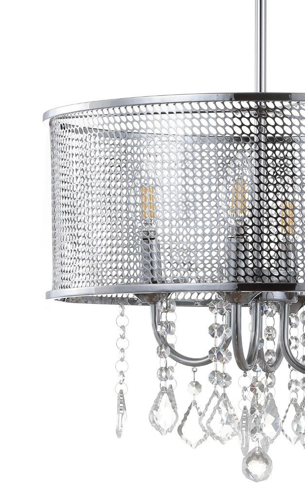 Avah Metal/Crystal Adjustable LED Drop Chandelier - JONATHAN Y