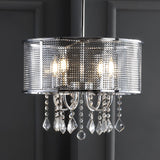 Avah Metal/Crystal Adjustable LED Drop Chandelier - JONATHAN Y