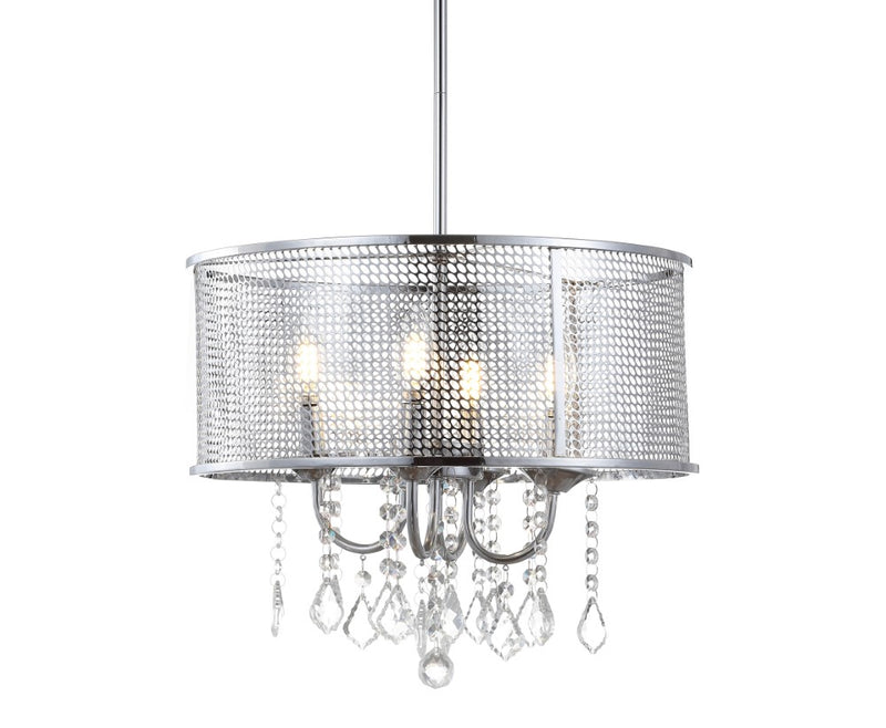 Avah Metal/Crystal Adjustable LED Drop Chandelier - JONATHAN Y