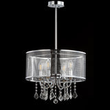 Avah Metal/Crystal Adjustable LED Drop Chandelier - JONATHAN Y