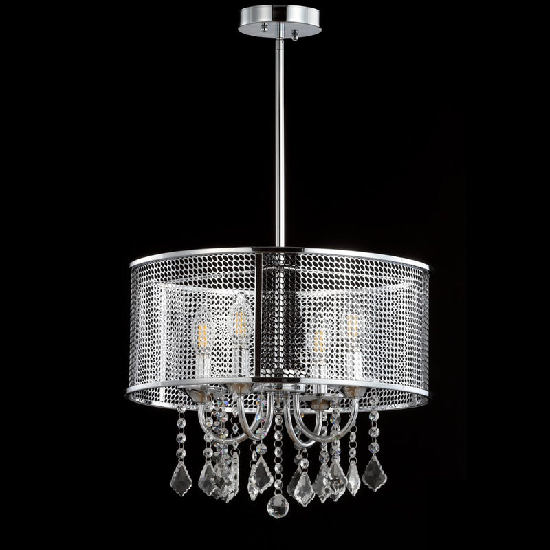 Avah Metal/Crystal Adjustable LED Drop Chandelier - JONATHAN Y
