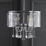 Avah Metal/Crystal Adjustable LED Drop Chandelier - JONATHAN Y