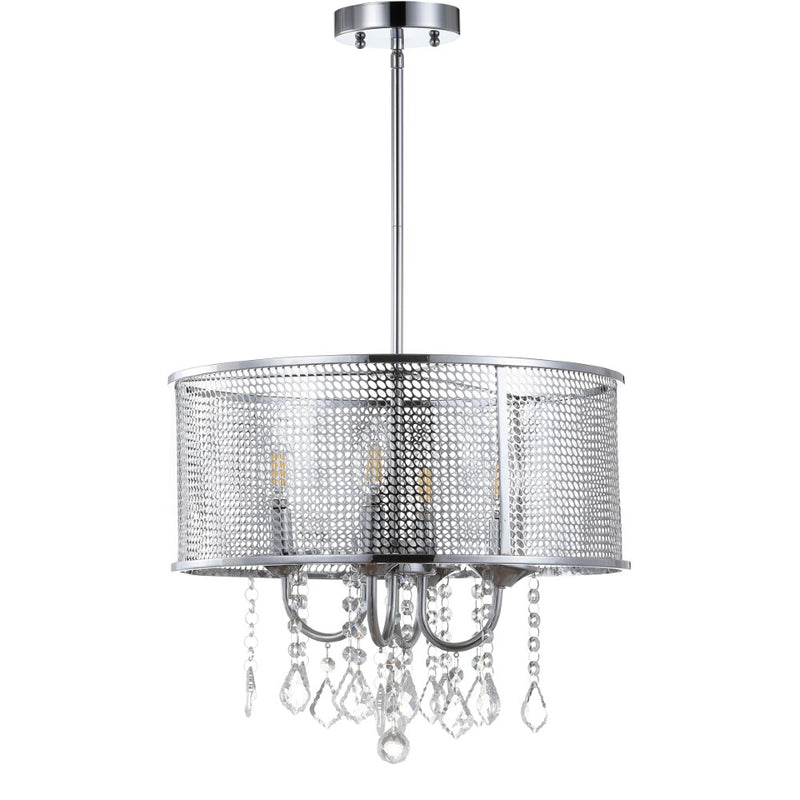 Avah Metal/Crystal Adjustable LED Drop Chandelier - JONATHAN Y