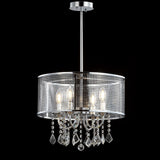 Avah Metal/Crystal Adjustable LED Drop Chandelier - JONATHAN Y